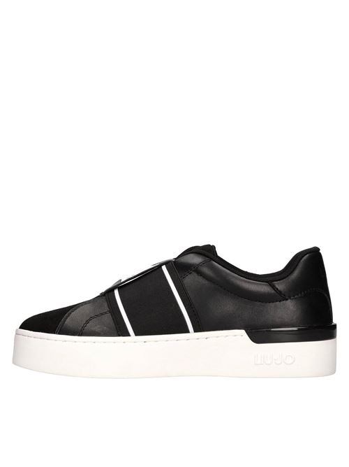 Sneakers in ecopelle e tessuto LIU JO | SILVIA 100 SPREADINGNERO-BIANCO
